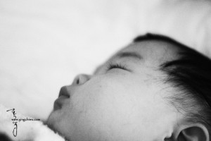 台北兒童攝影，小嬰孩熟睡的臉部特寫